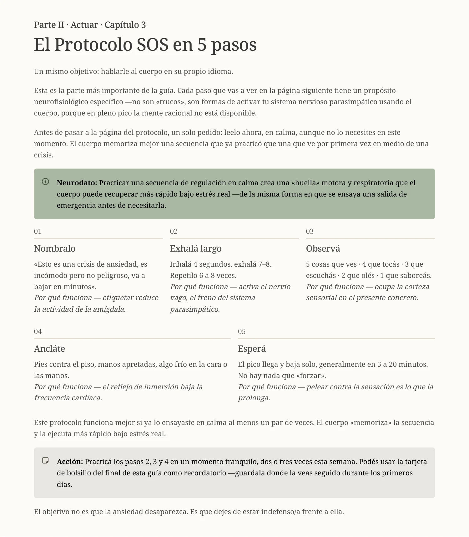 Vista previa de la página del Protocolo SOS